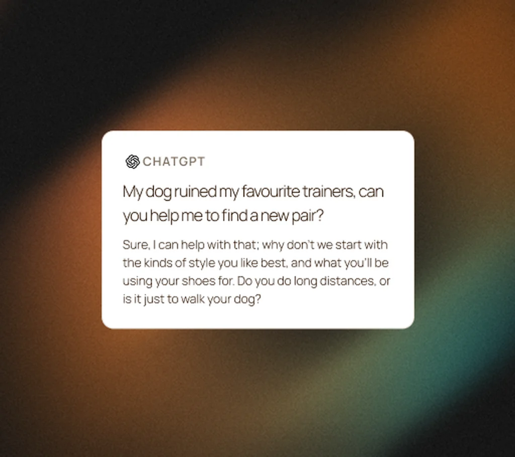 A response-analysis card showing the attributes an assistant attached to a brand